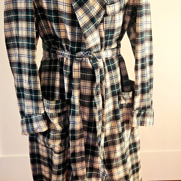 Vintage Pendleton Mens Wool Plaid Tartan Robe With Belted Waist & Shawl Collar - Picture 2 of 11